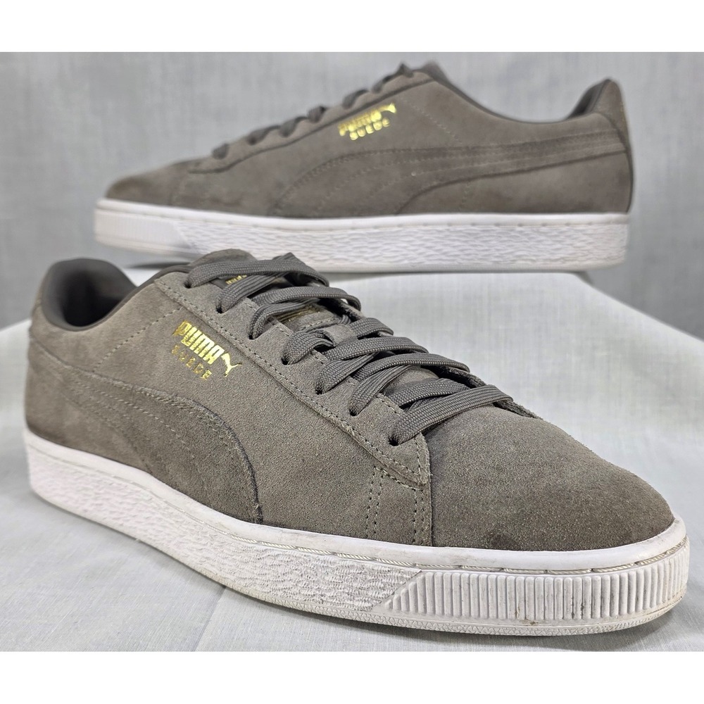 Puma Suede Classic Taupe Grey Low Top Sneakers Mens 8 381801-01